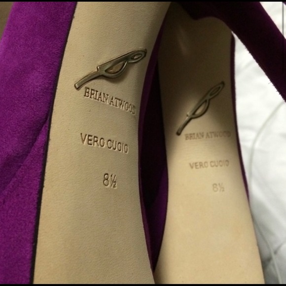 Brian Atwood sling back peep toe heels - Picture 2 of 7